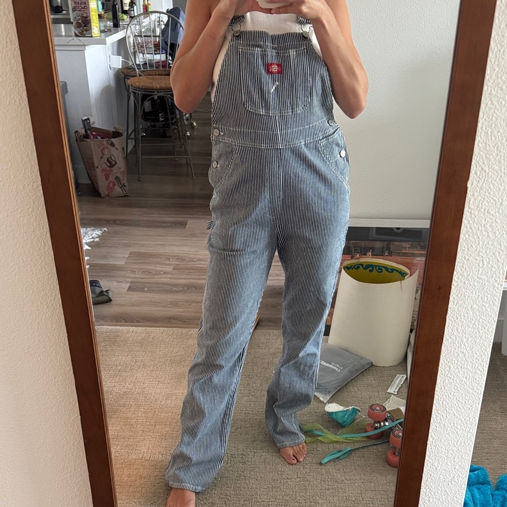 Women's Striped Overalls